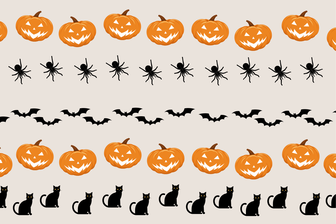 Set de table halloween chat araignée citrouille - TenStickers
