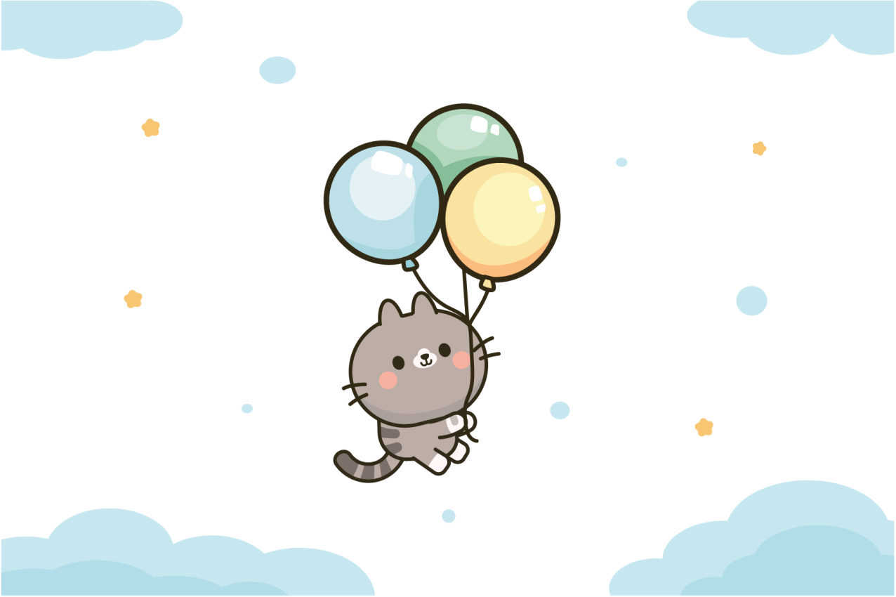 Set de table enfant ballons de chats mignons - TenStickers