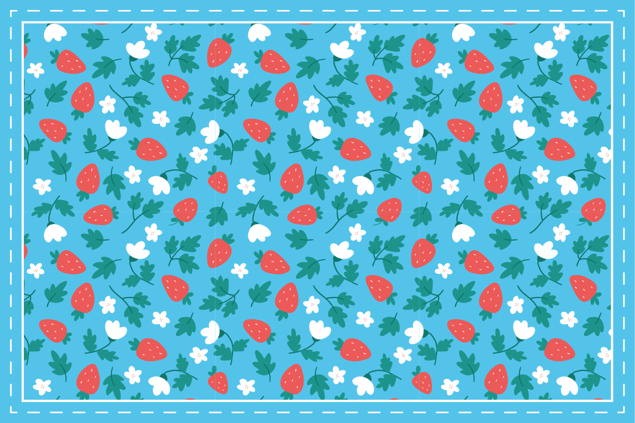 Set de table original motif floral fraise - TenStickers