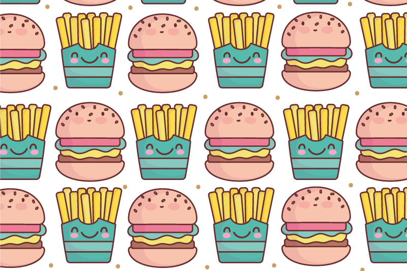 Set de table enfant motif joyeux burger - TenStickers