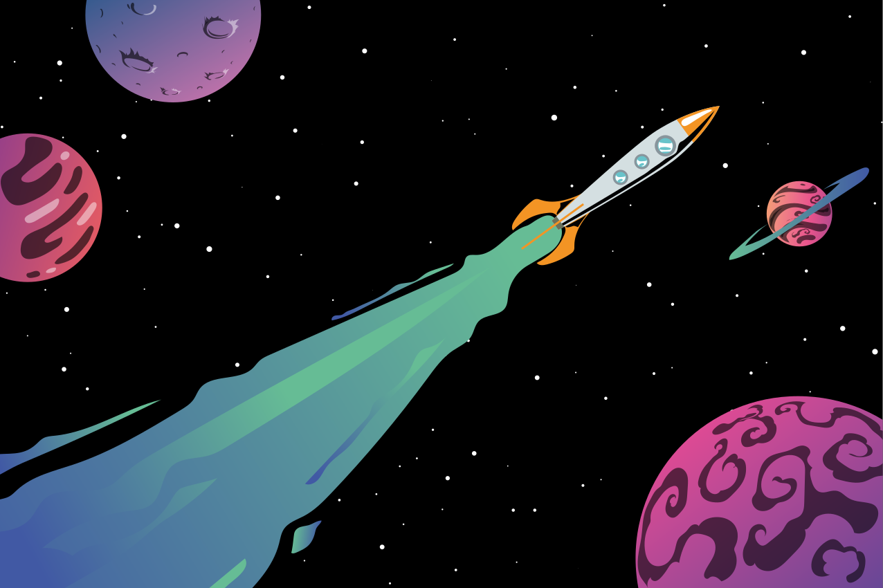 Set de table enfant aventure de lancement de fusée - TenStickers