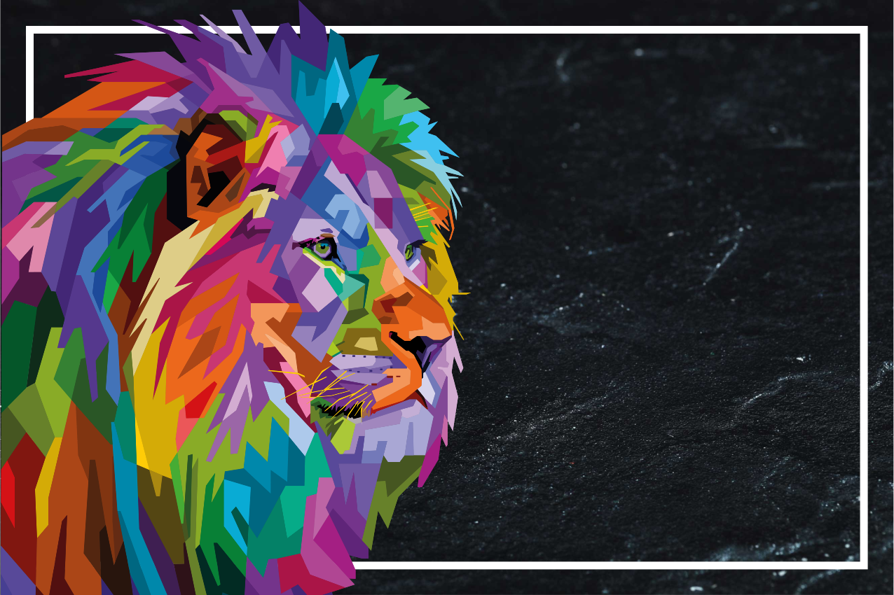 Set de table original tête de lion colorée - TenStickers