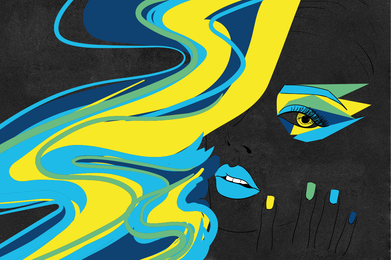 Set de table original art de visage audacieux - TenStickers