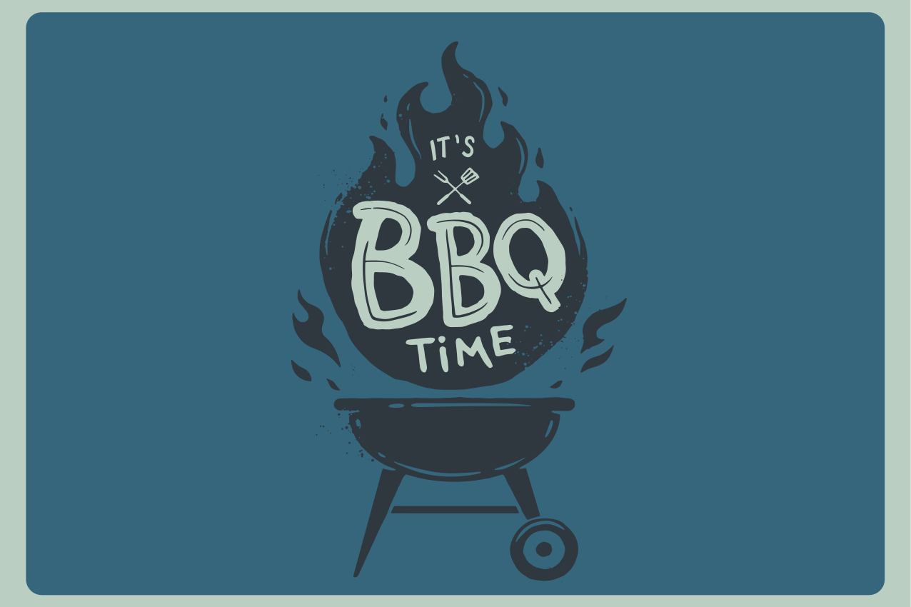 Set de table citation temps de barbecue flammes - TenStickers
