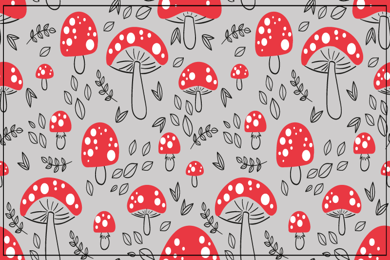Set de table original motif de champignons rouges - TenStickers