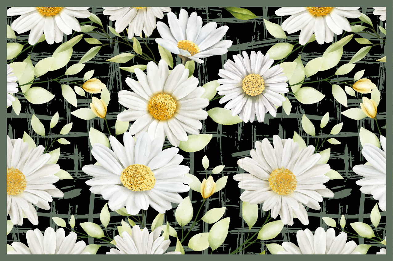 Set de table original motif floral avec des marguerites - TenStickers