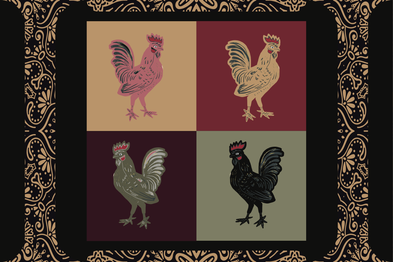 Set de table original motifs de poules vibrants - TenStickers