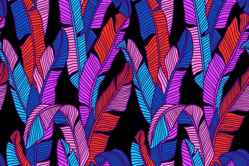 Set de table motifs de feuilles colorées - TenStickers