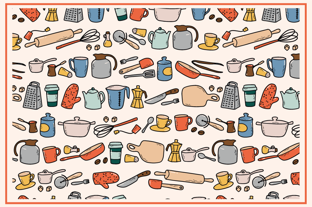Set de table original assortiment d'ustensiles de cuisine - TenStickers