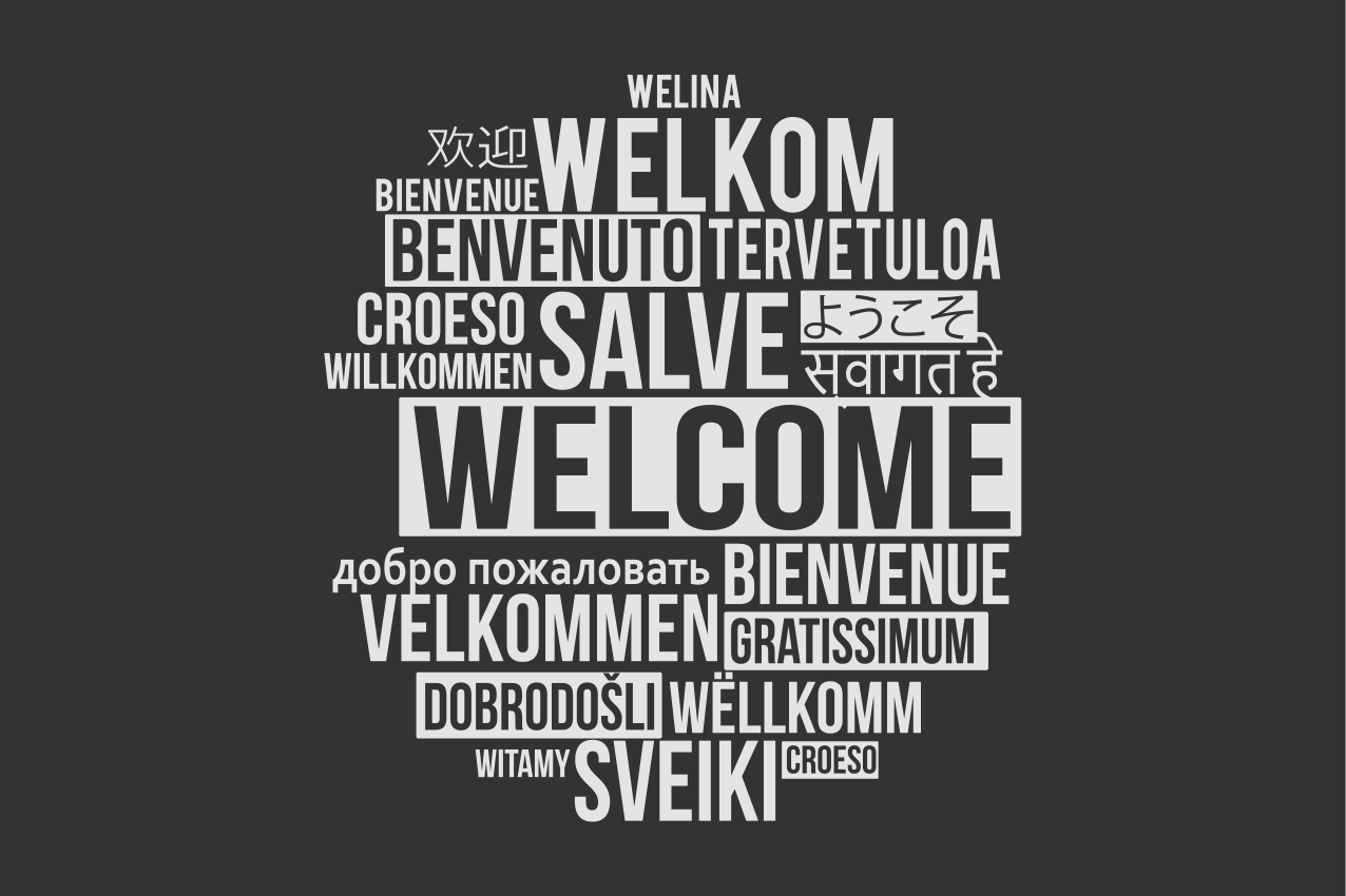 Set de table citation design multilingue bienvenue - TenStickers