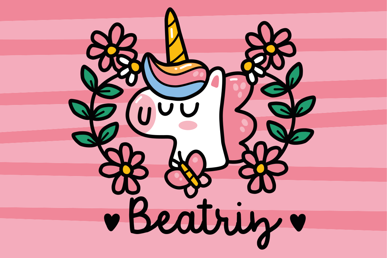 Set de table enfant licorne fantaisie avec fleurs - TenStickers