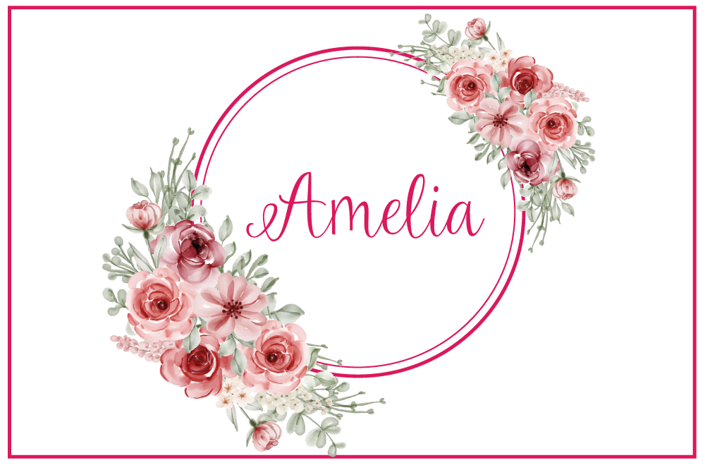 Set de table avec prénom création botanique - TenStickers