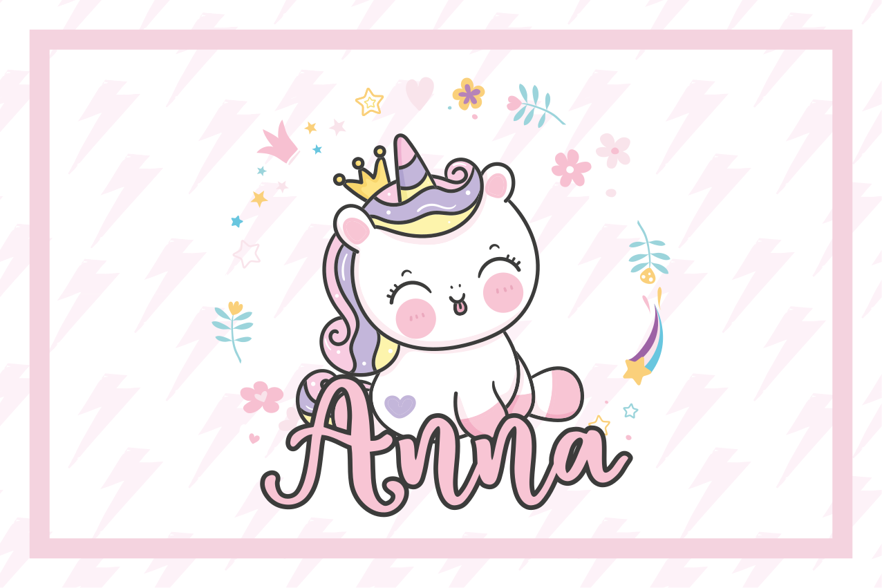 Set de table enfant illustration de licorne mignonne - TenStickers