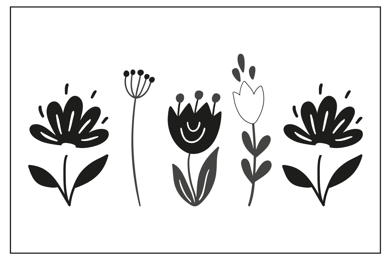 Set de table original art floral en lignes - TenStickers