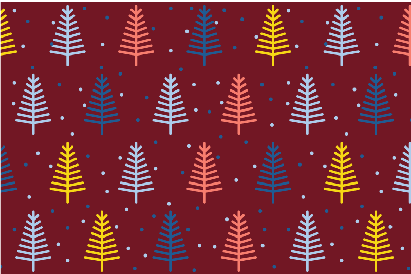 Set de table noël motif d'arbres colorés - TenStickers