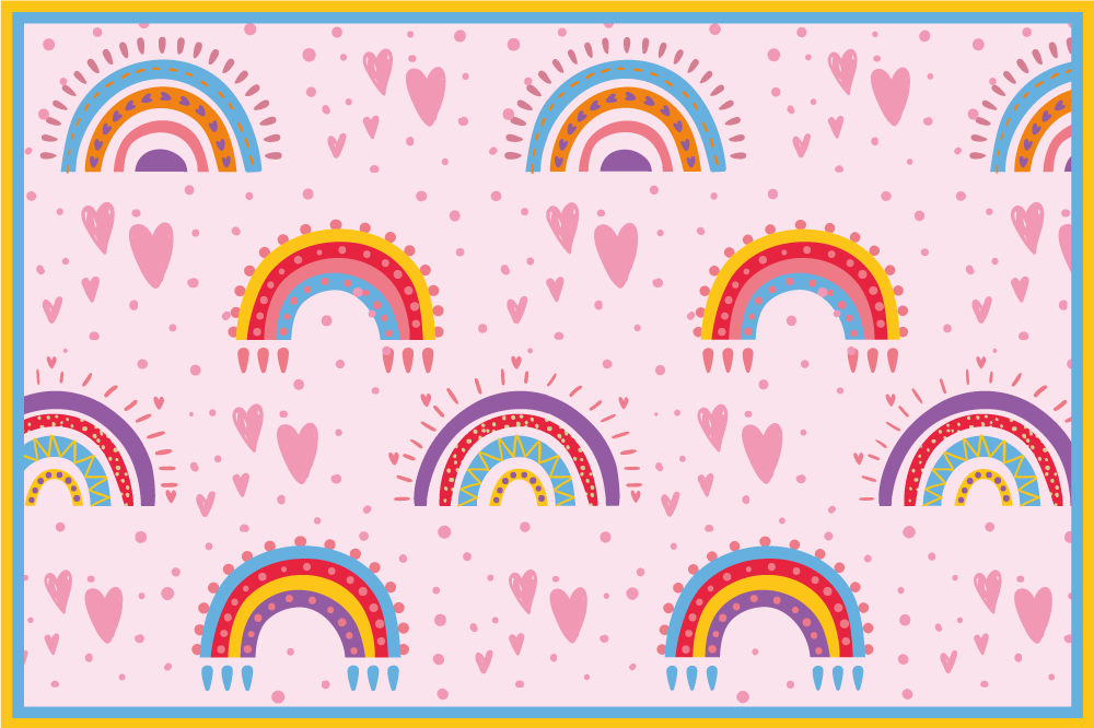 Set de table enfant motifs arc-en-ciel vibrants - TenStickers