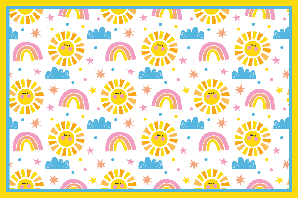 Set de table enfant motif arc-en-ciel ensoleillé - TenStickers