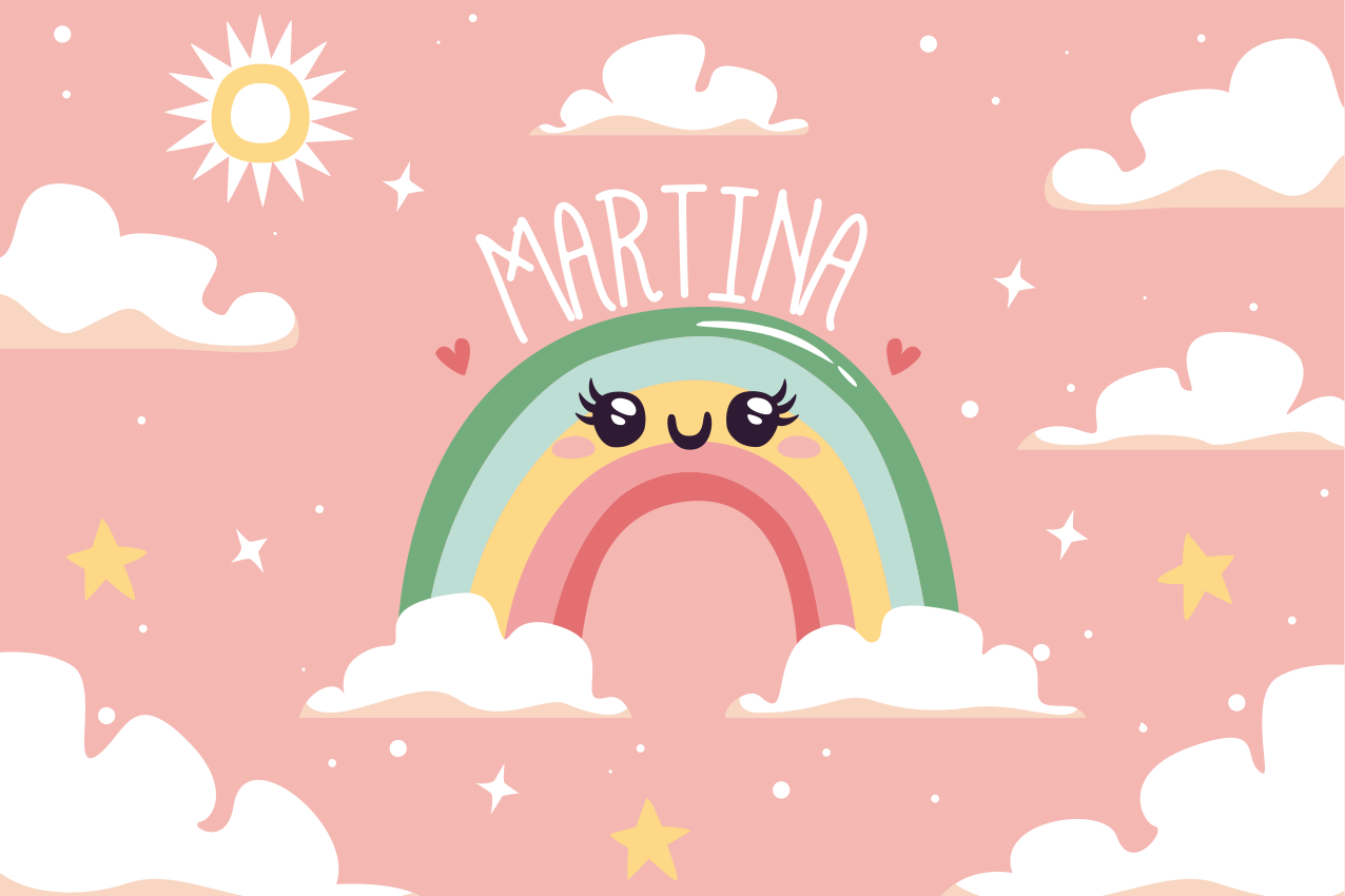 Set de table enfant scène de joyeux arc-en-ciel - TenStickers