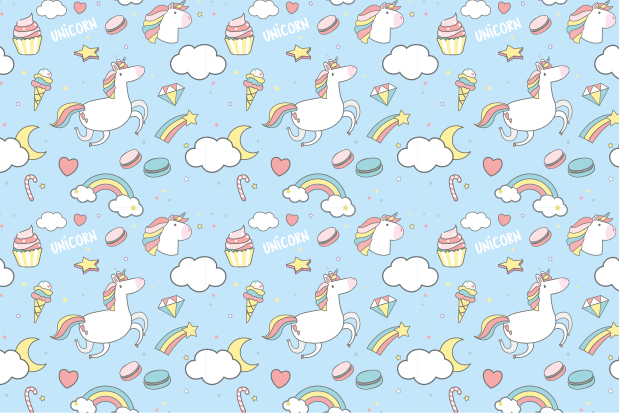 Set de table enfant licornes et arc-en-ciel - TenStickers