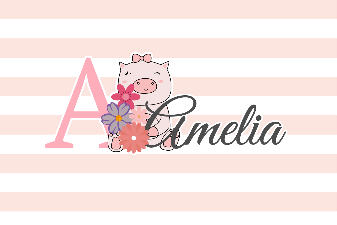 Set de table enfant personnage cochon mignon - TenStickers