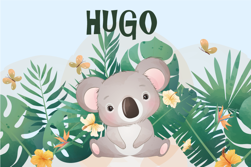 Set de table design enfant koala garçon personnalisable - TenStickers