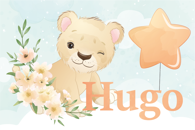 Set de table enfant lion joyeux illustré - TenStickers