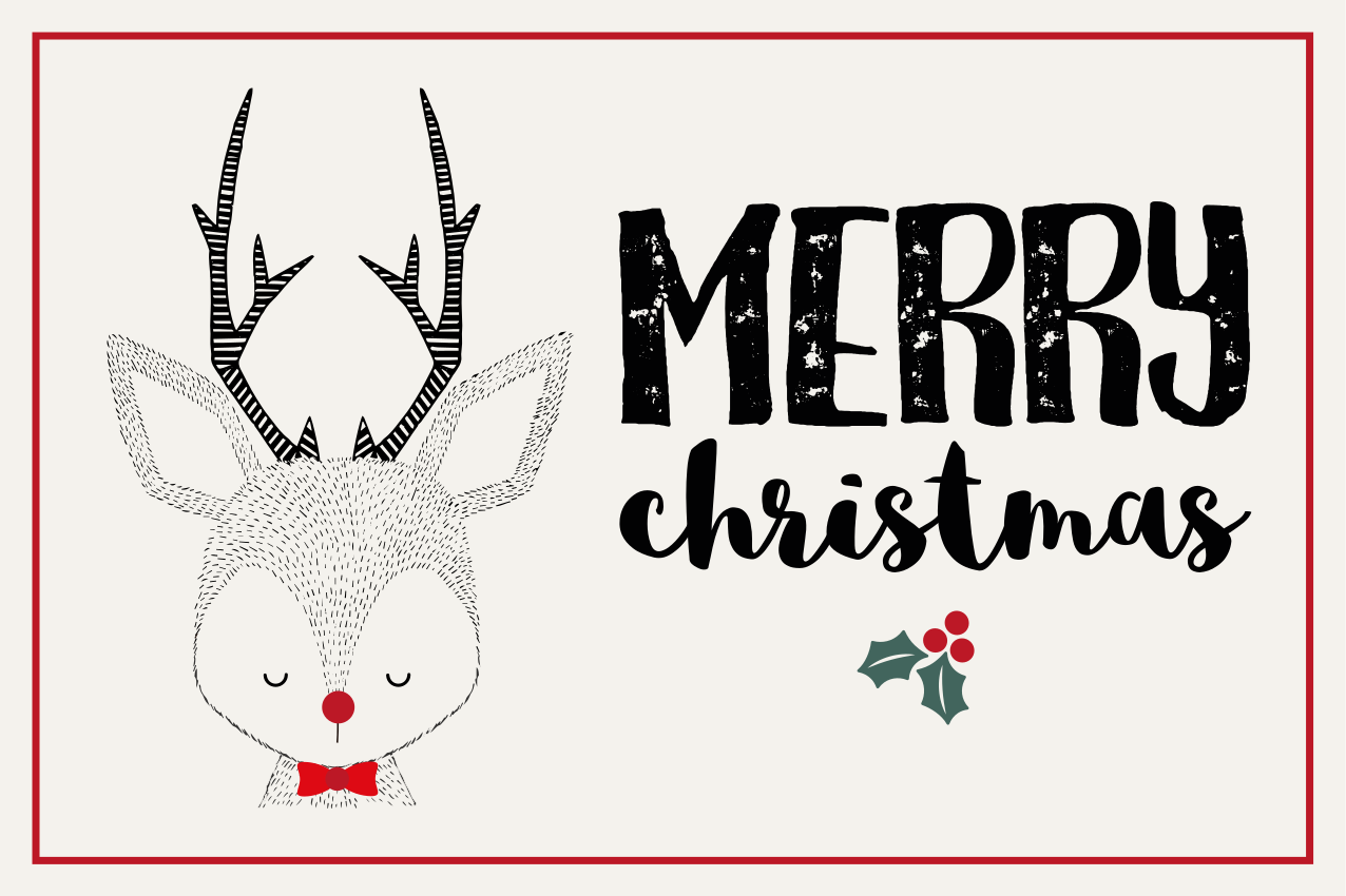 Set de table noël illustration de renne joyeux - TenStickers