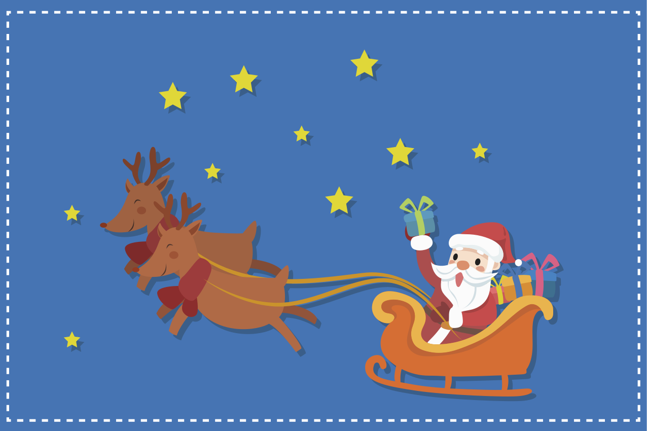 Set de table noël balade en traîneau du père noël - TenStickers