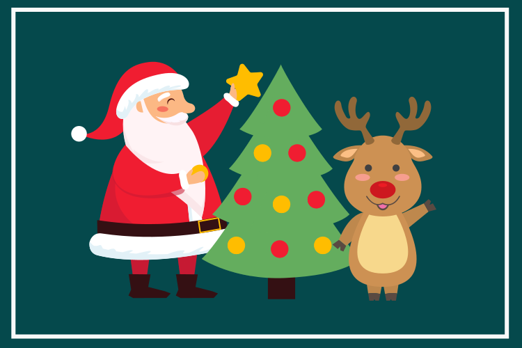 Set de table noël père noël et rennes - TenStickers