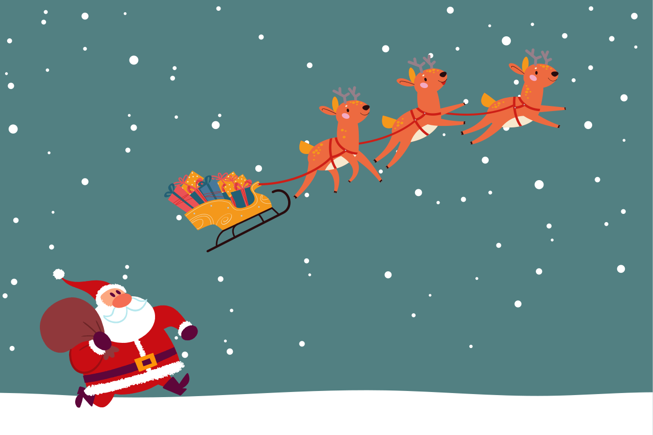 Set de table noël traîneau du père noël - TenStickers