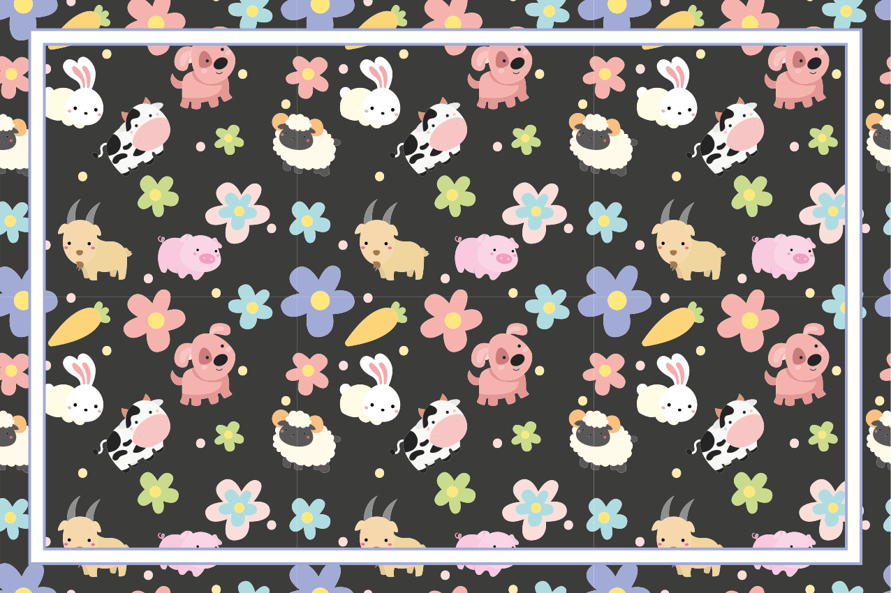 Set de table enfant illustrations de créatures charmantes - TenStickers