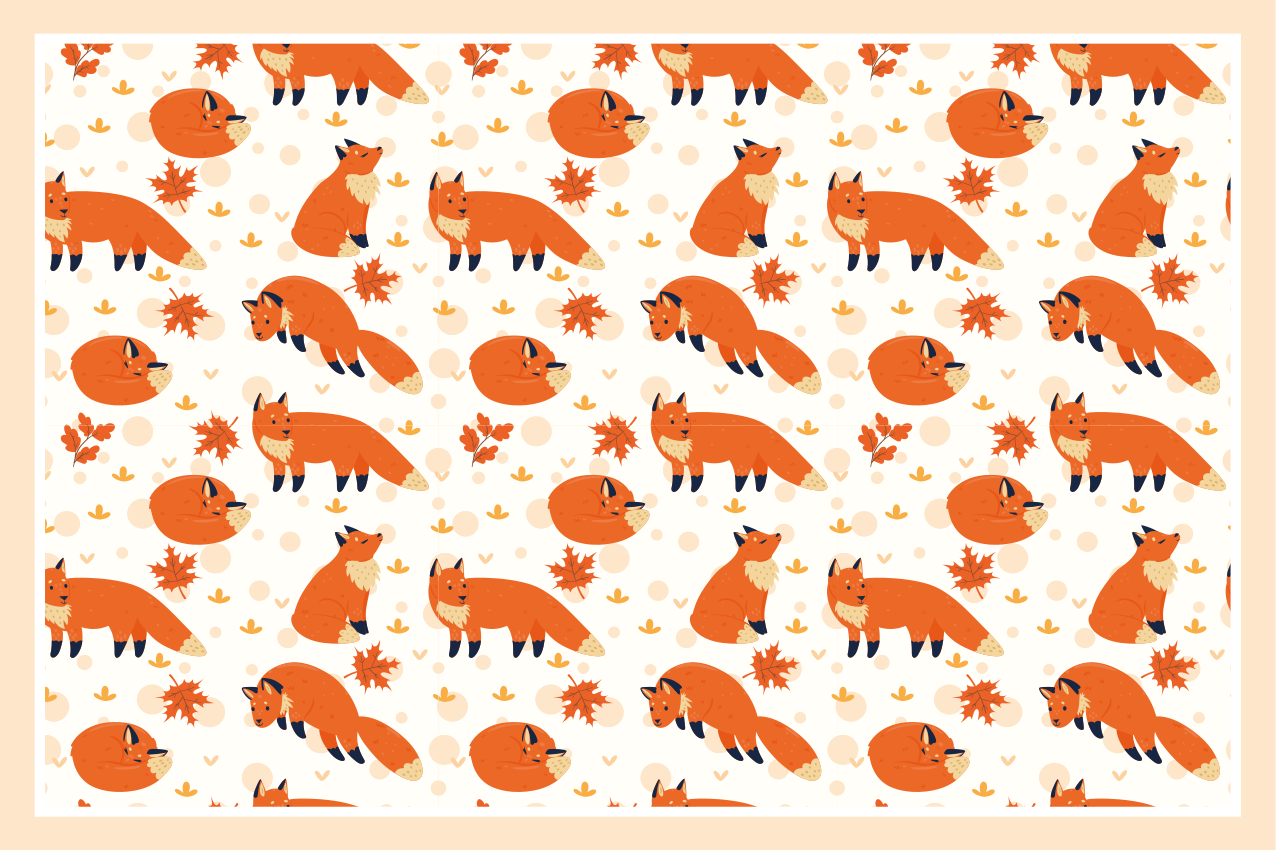 Set de table enfant motifs de renards joyeux - TenStickers