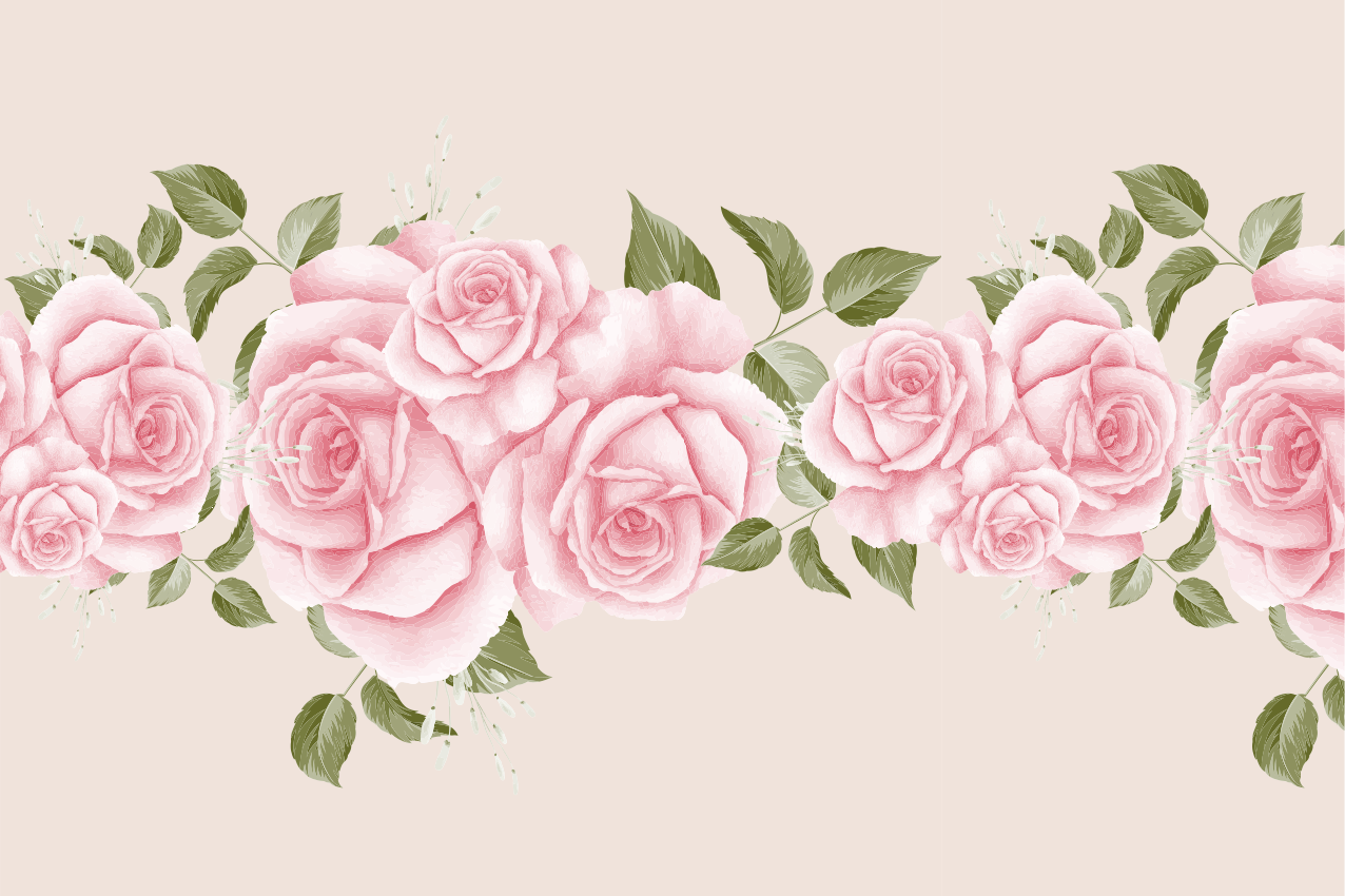 Set de table original arrangement de roses élégantes - TenStickers