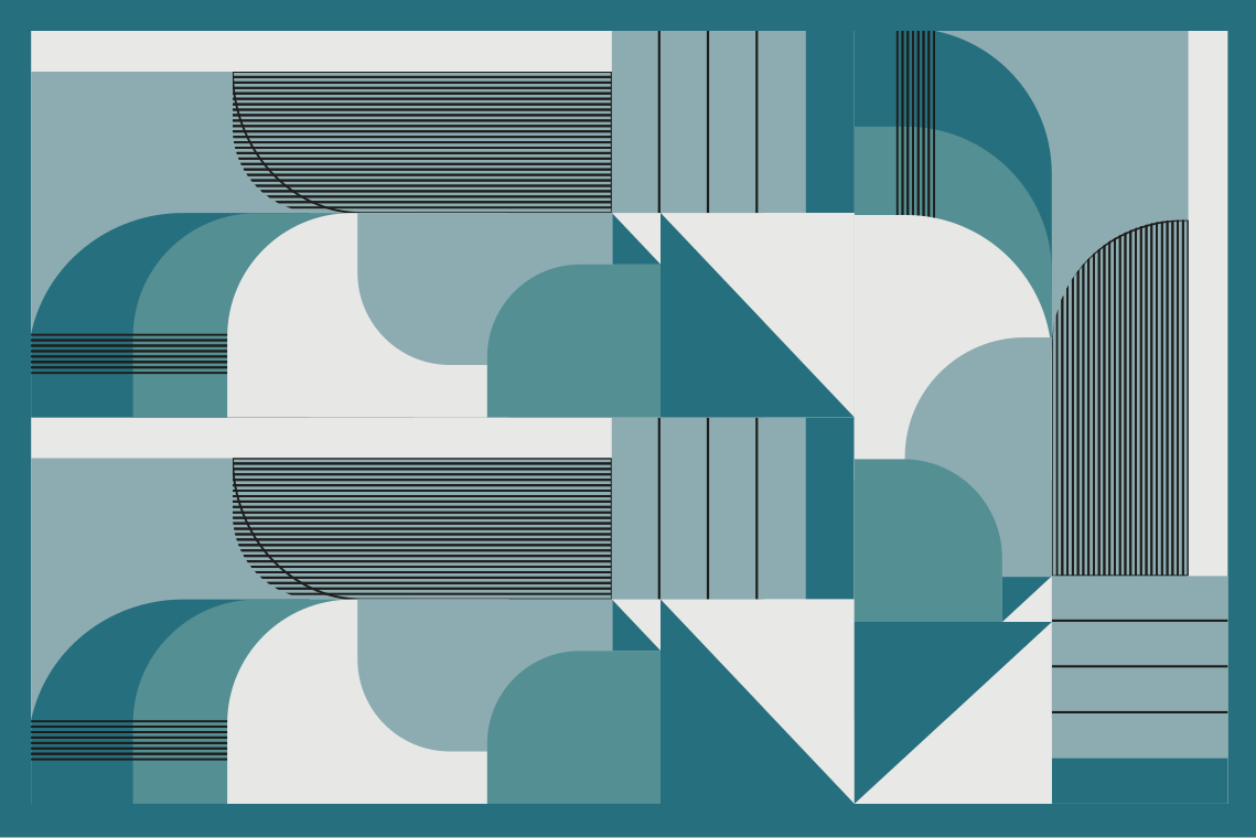 Set de table moderne motifs géométriques teal - TenStickers