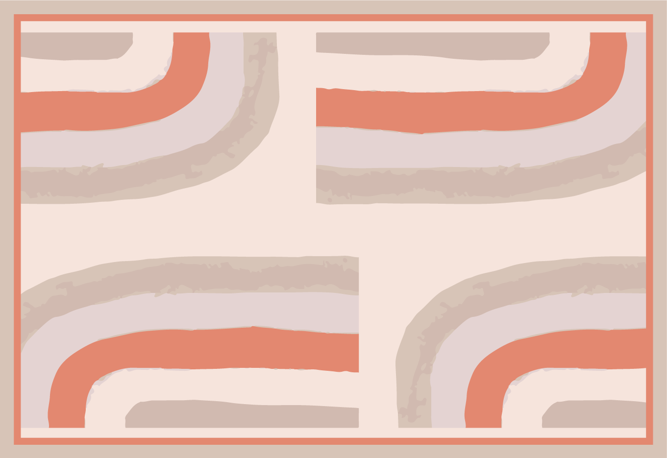 Set de table moderne motifs courbés colorés - TenStickers