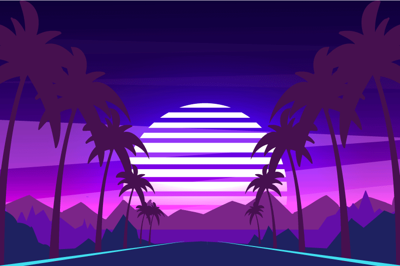 Set de table moderne paysage de coucher de soleil - TenStickers