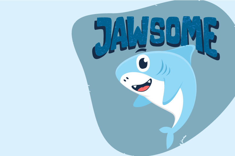 Set de table enfant requin joyeux - TenStickers