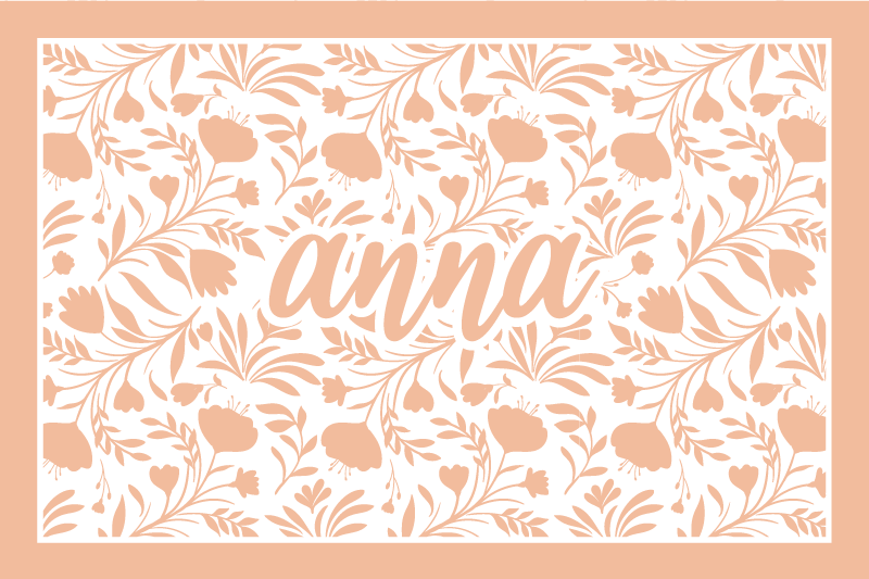 Set de table elegant Feuilles vintage rose - TenStickers