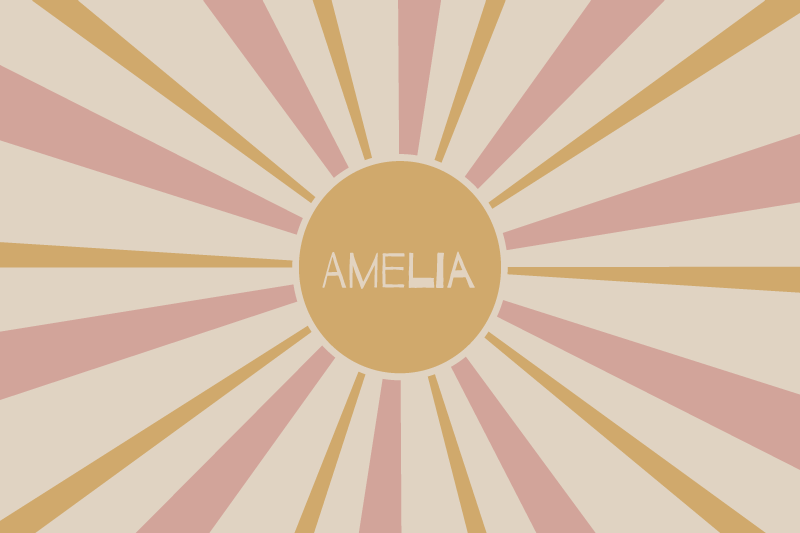 Set de table avec prénom Éclat de soleil - TenStickers