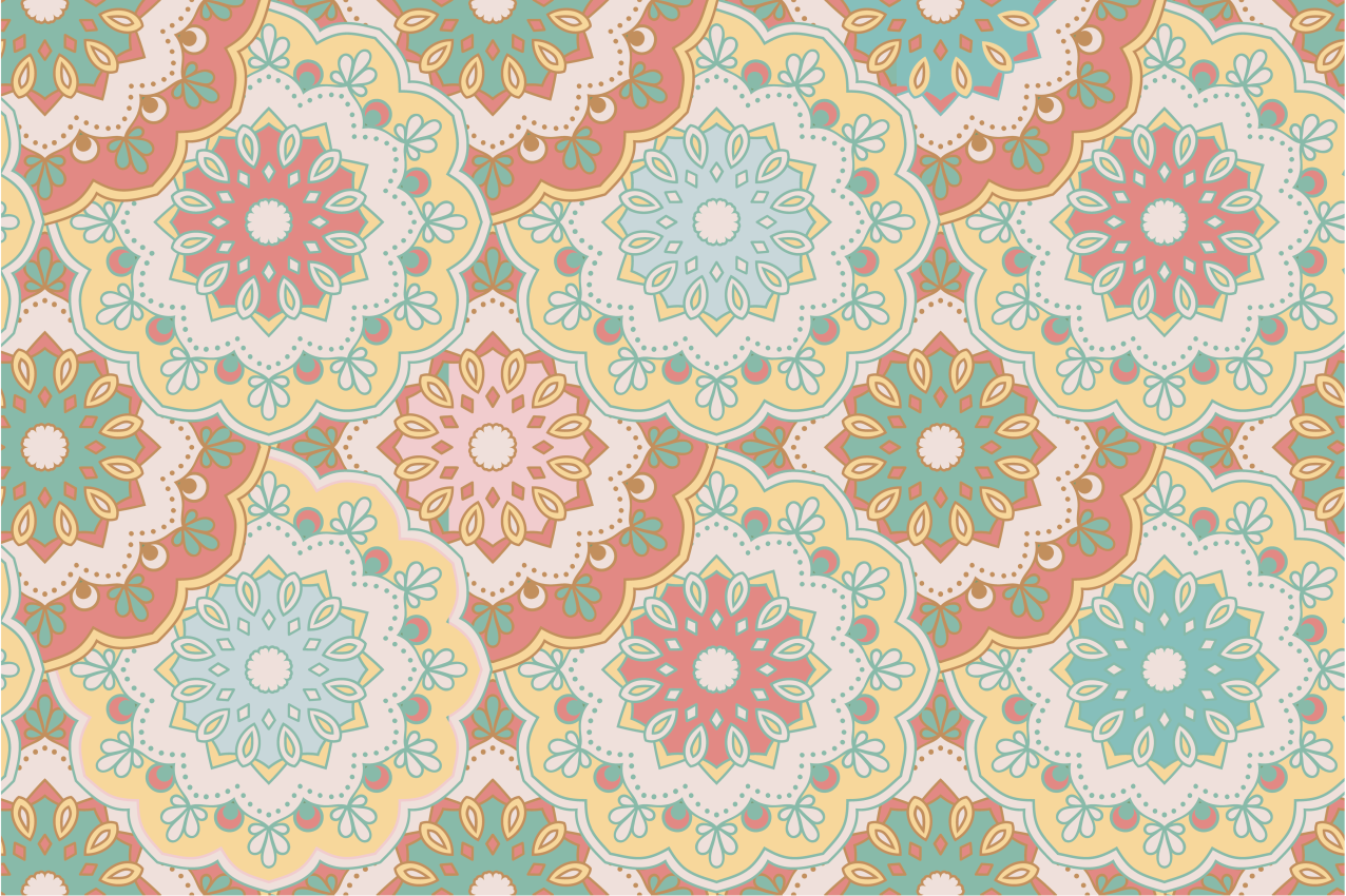 Set de table motifs floraux colorés - TenStickers