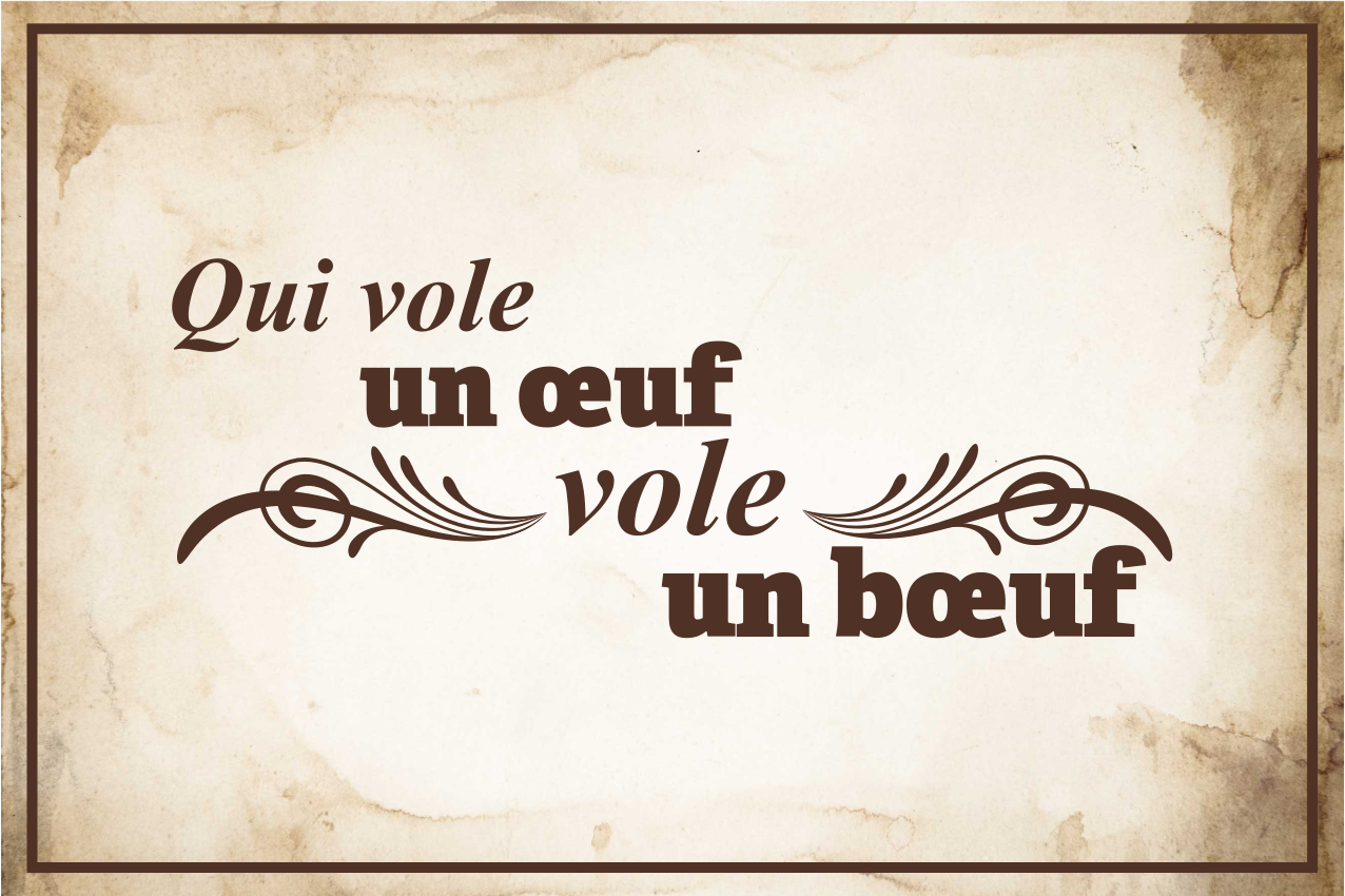 Set de table design citation Qui vole un œuf - TenStickers