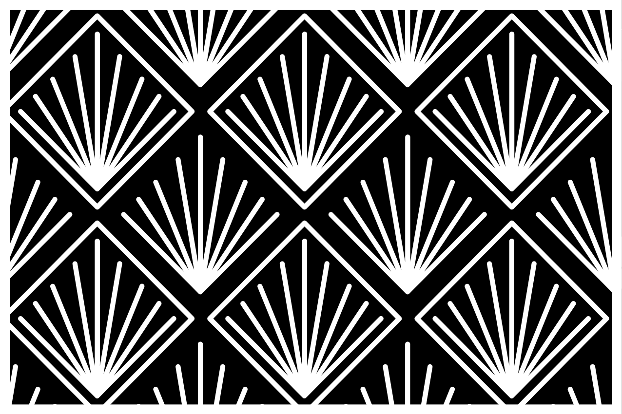 Set de table Art déco motif noir et blanc - TenStickers