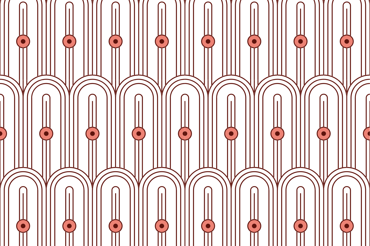 Set de table Art Déco motif rouge et blanc - TenStickers