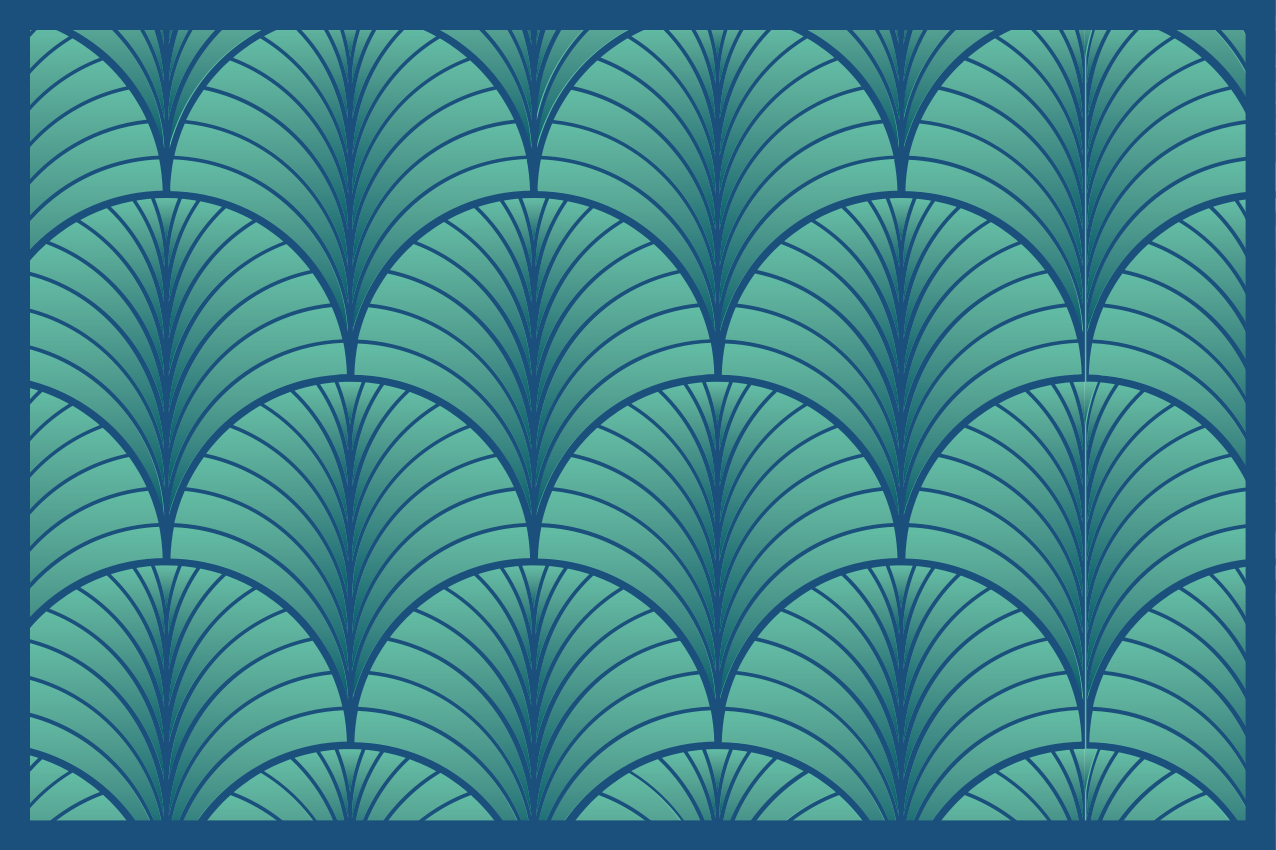 Set de table Art Déco motif vert et bleu - TenStickers