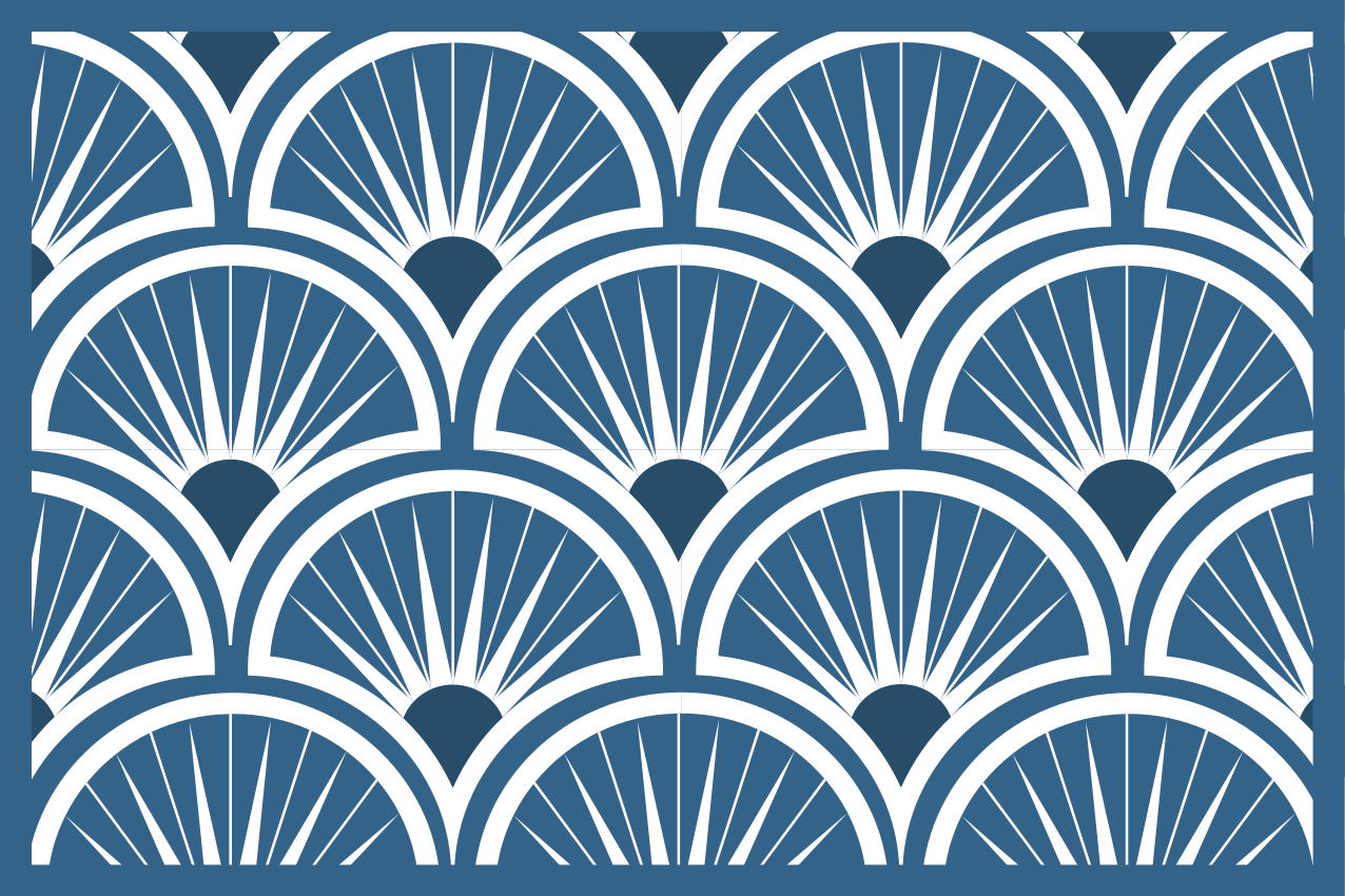 Set de table Art Déco motif bleu et blanc - TenStickers