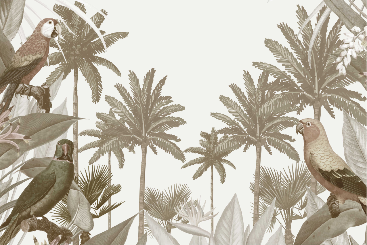 Set de table faune tropicale style vintage - TenStickers