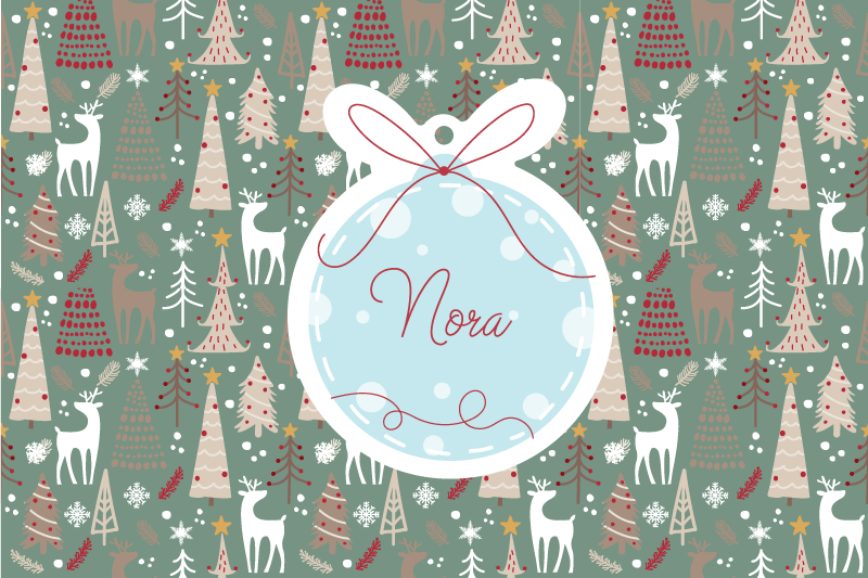 Set de table Noël motif forêt personnalisable - TenStickers