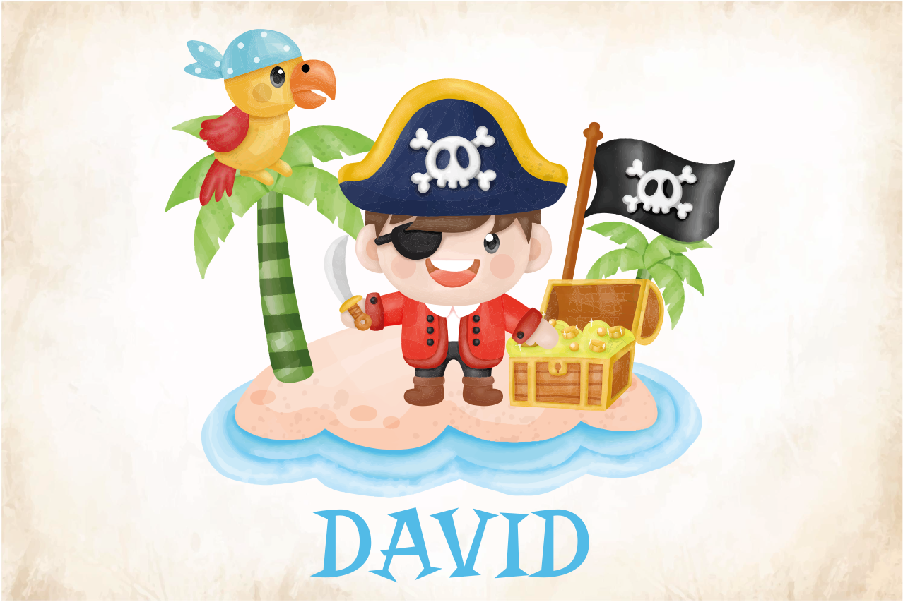 Set de table personnalisé pirate style enfantin - TenStickers
