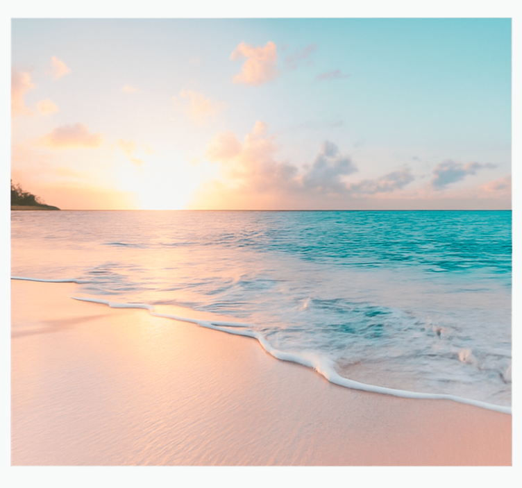 Tapisserie mer conception de coucher de soleil apaisé - TenStickers