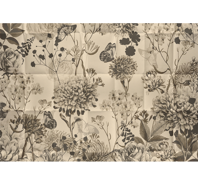 Tapisserie chambre adulte motif floral beige - TenStickers